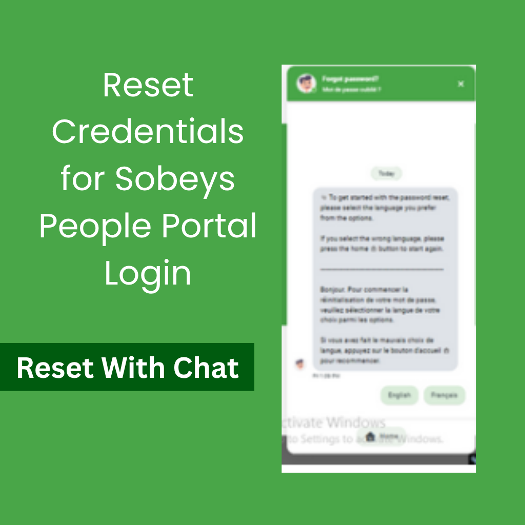 Reset Credentials for Sobeys People Portal Login